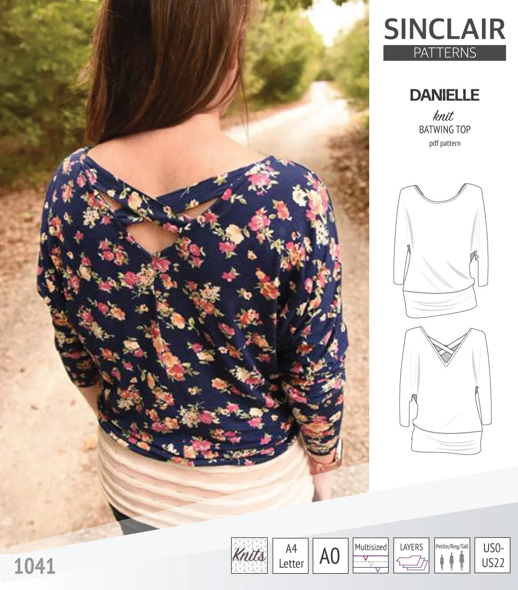 Danielle relaxed fit batwing knit top (PDF)