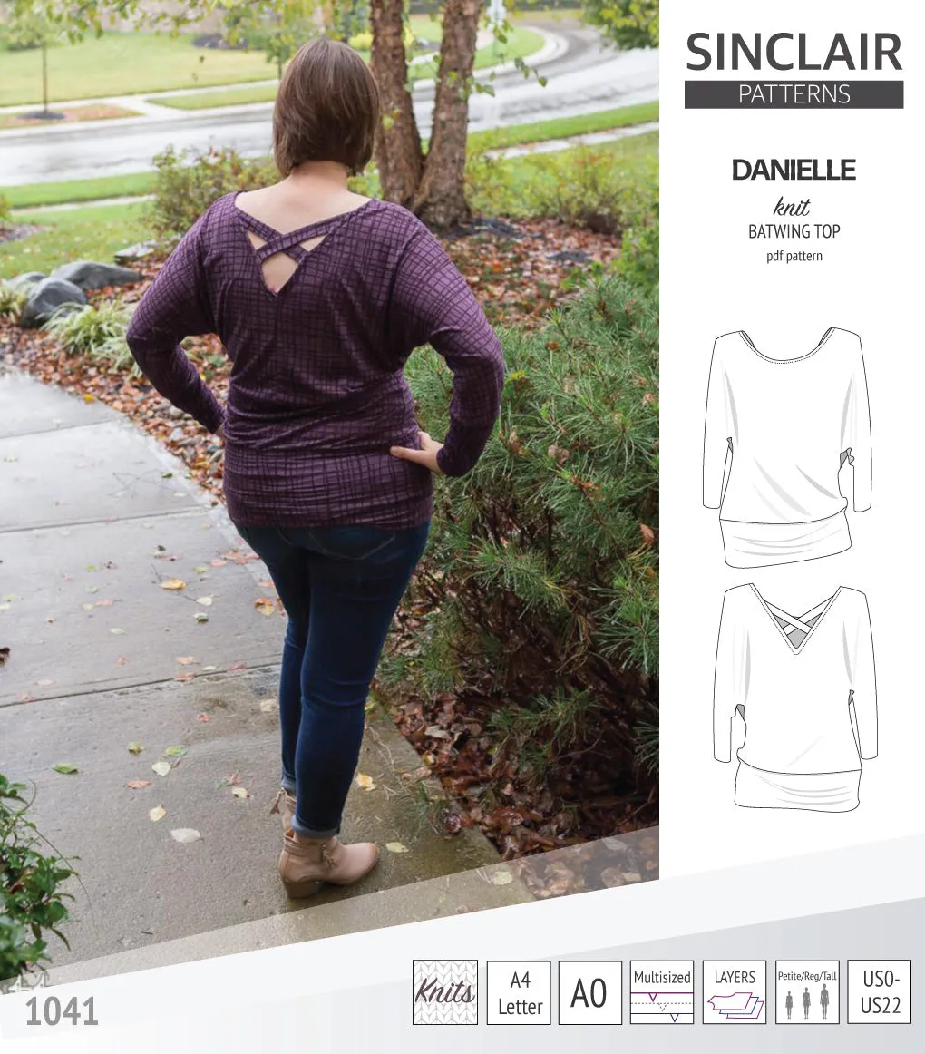 Danielle relaxed fit batwing knit top (PDF)