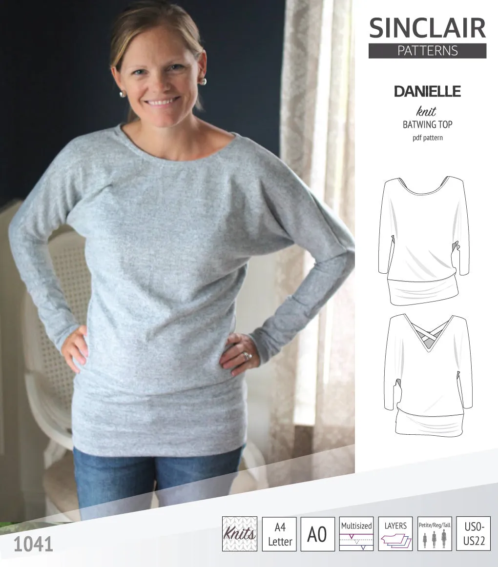 Danielle relaxed fit batwing knit top (PDF)