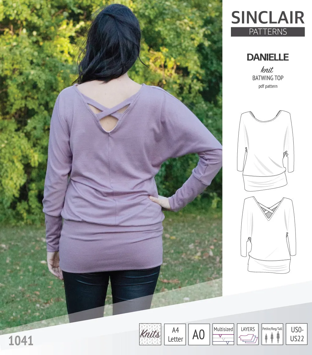 Danielle relaxed fit batwing knit top (PDF)