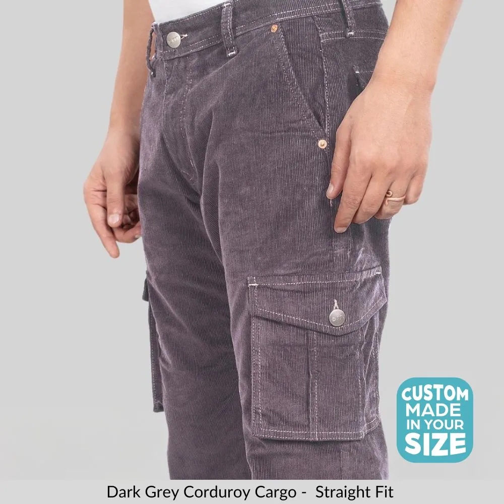 Dark Grey Classic Cargo Corduroy