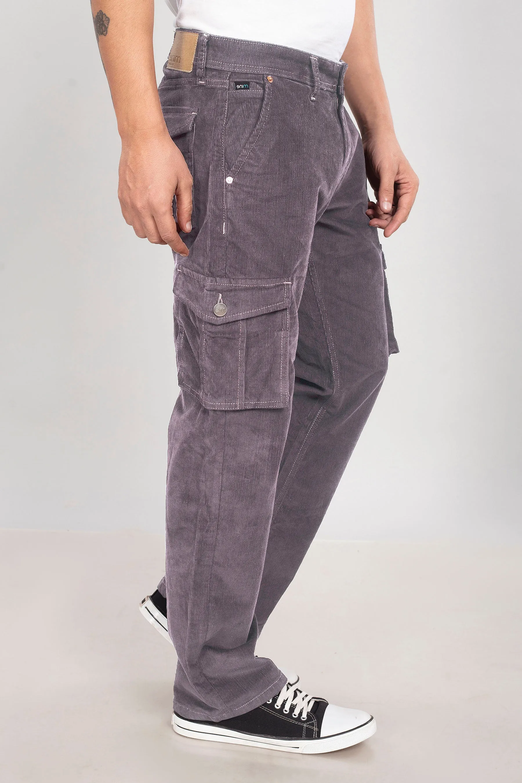 Dark Grey Classic Cargo Corduroy