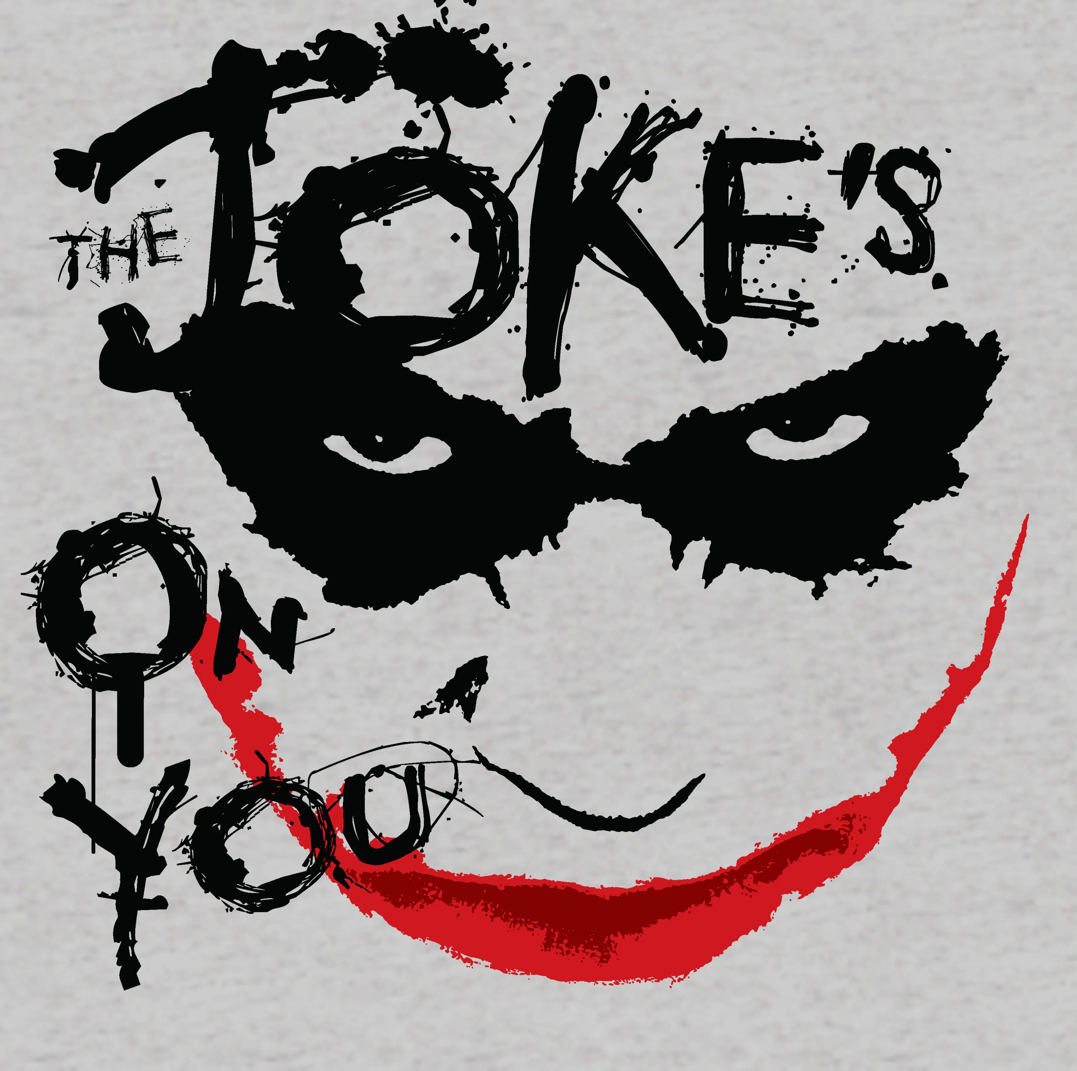 DC Batman Dark Knight Joker Stencil Official Women's T-shirt (Heather Grey)