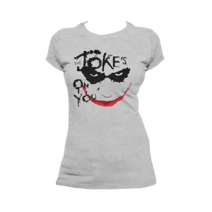 DC Batman Dark Knight Joker Stencil Official Women's T-shirt (Heather Grey)