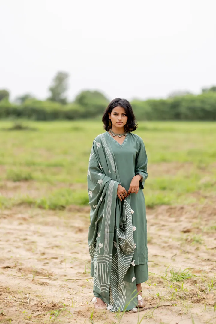 Deep Sage Kurta set
