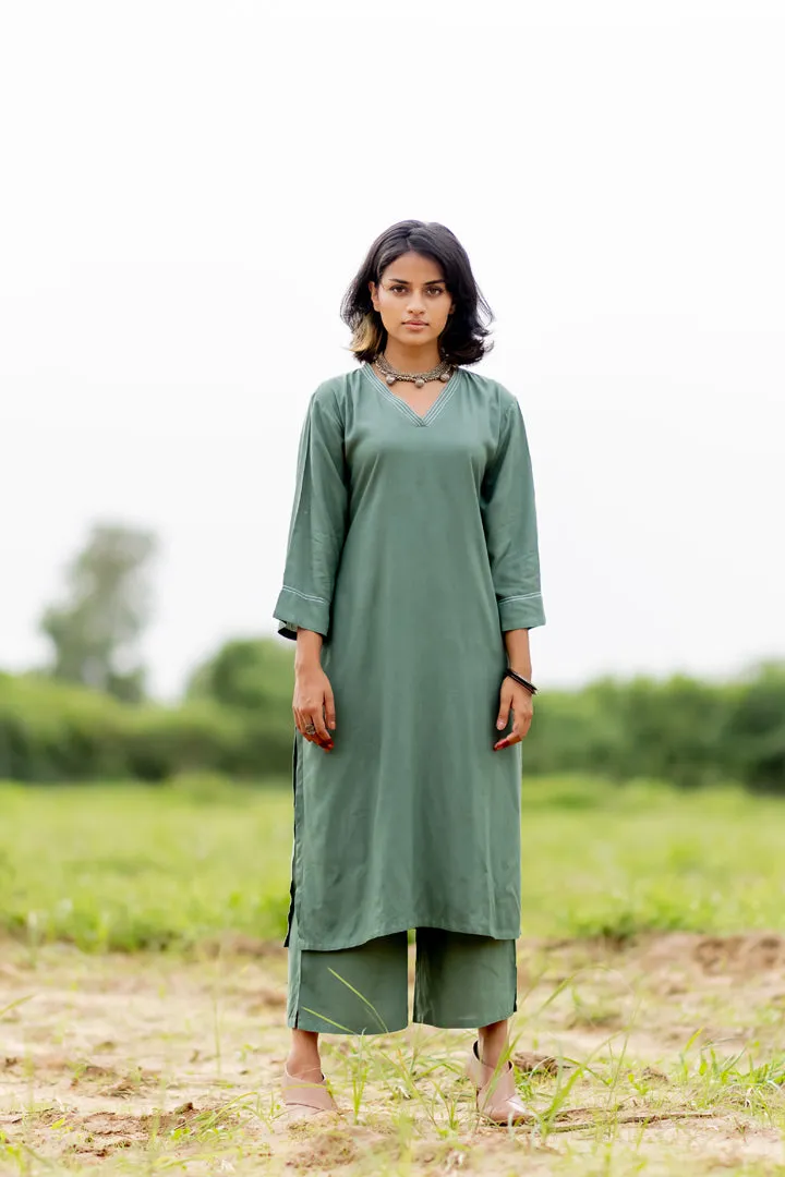 Deep Sage Kurta set