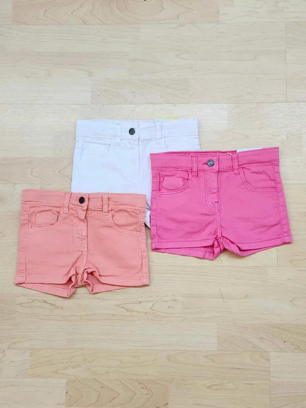 Denim Stretch Shorts - White