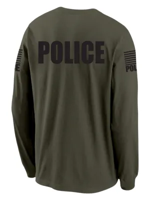 Drab Green Police Men's Shirt - Long Sleeve (Black)