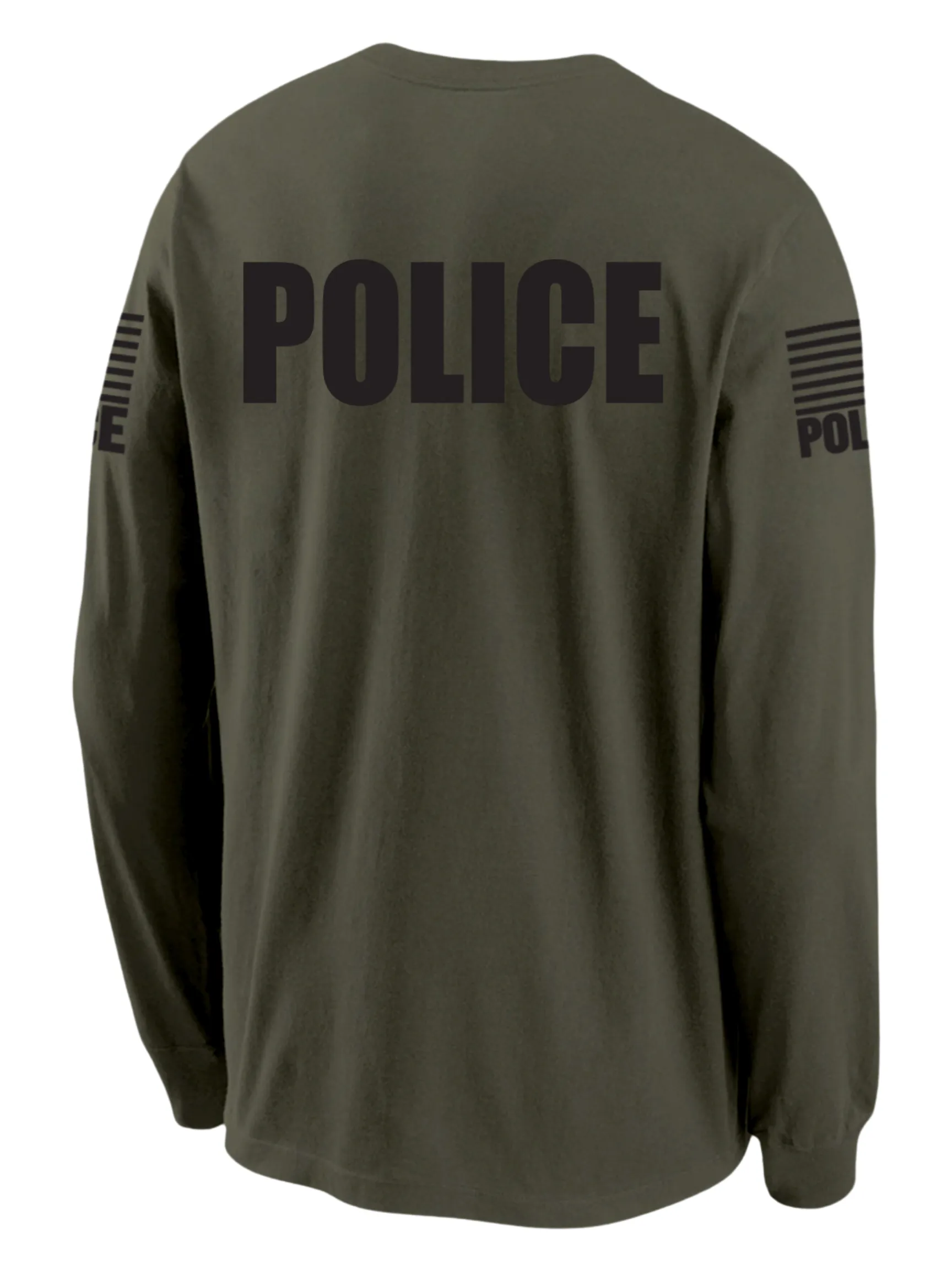 Drab Green Police Men's Shirt - Long Sleeve (Black)