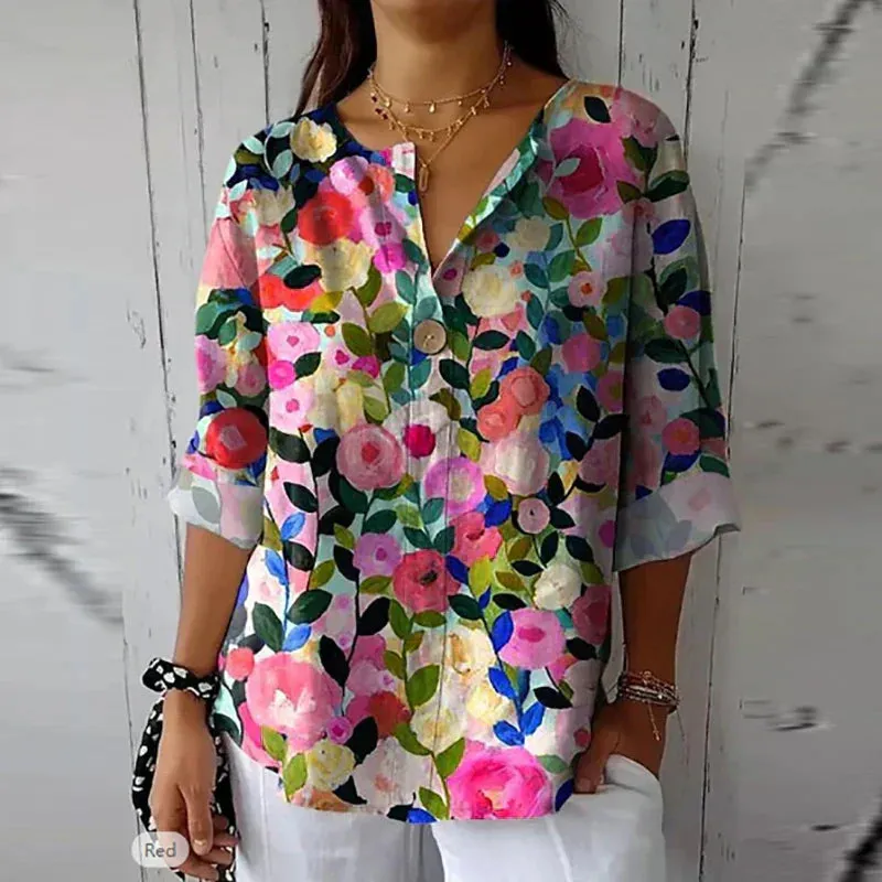 DUNYA | Floral Print Spring Blouse