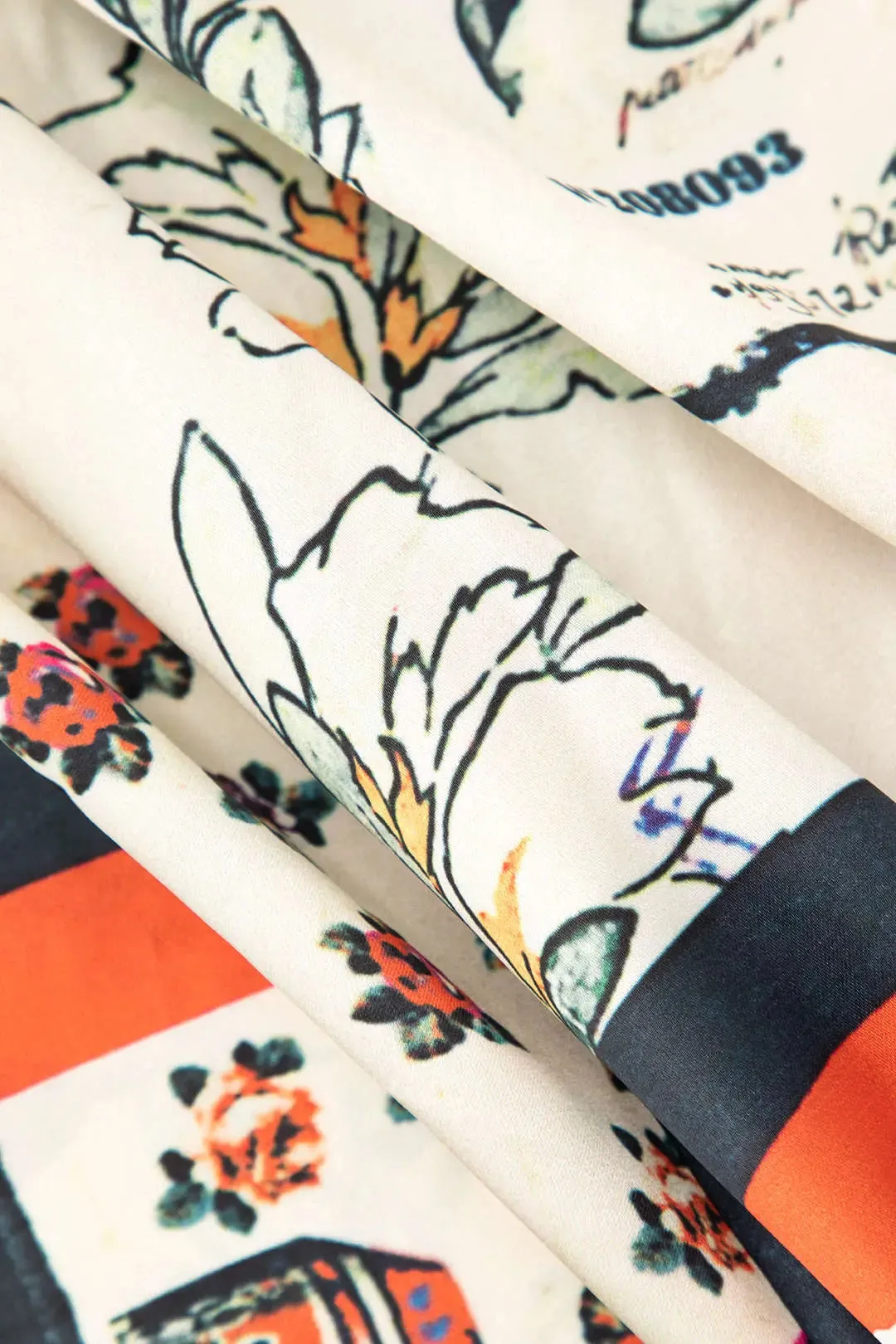 Edith - Chic Floral High Waisted Woman's Straight Leg Pants