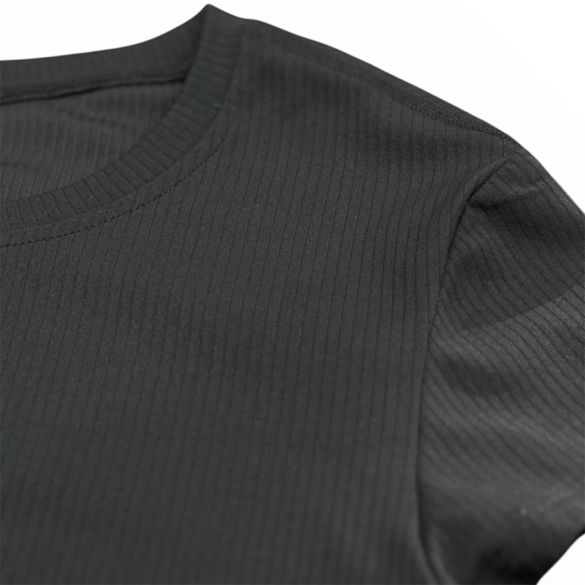 Elite Ribbed Cropped Tee - Black