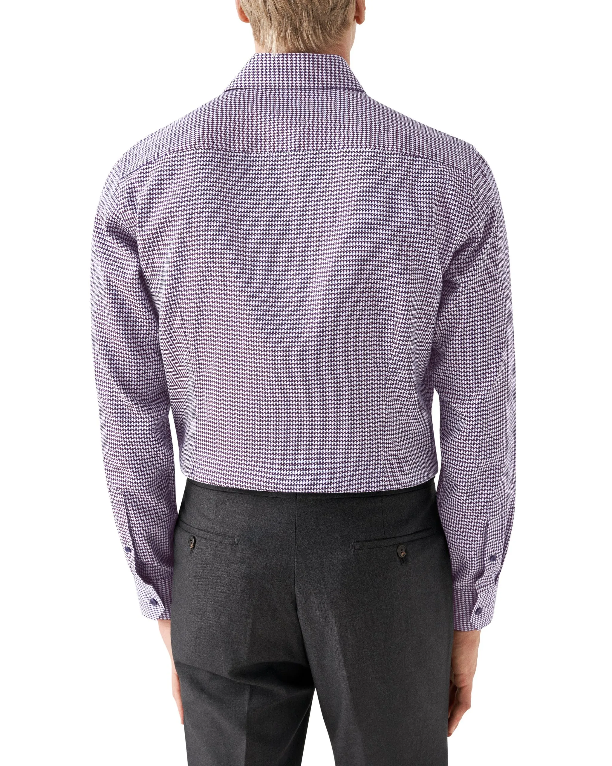 Eton Slim Fit Check Shirt - Burgundy