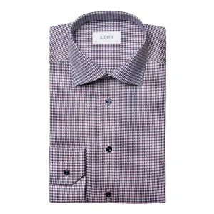 Eton Slim Fit Check Shirt - Burgundy