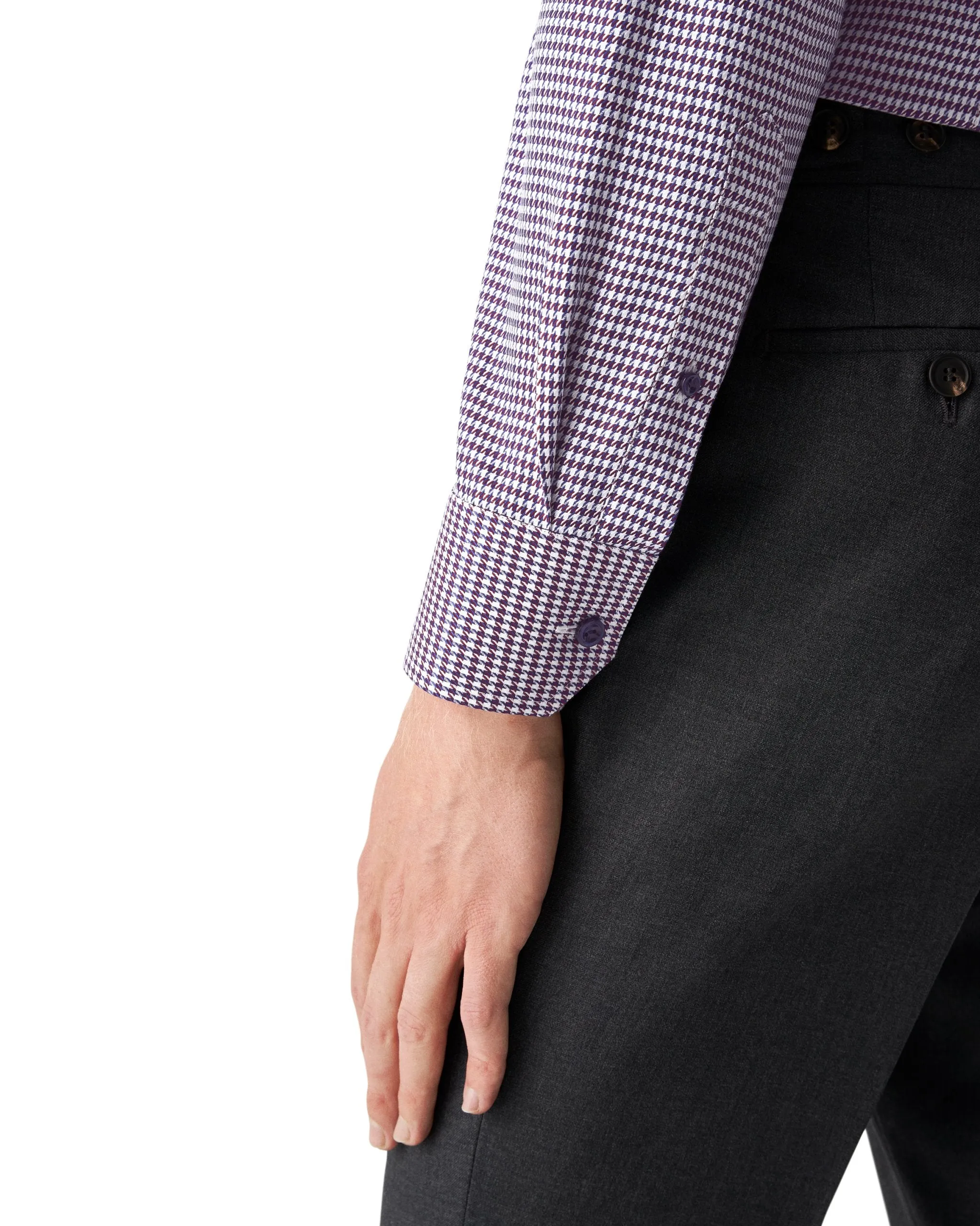 Eton Slim Fit Check Shirt - Burgundy