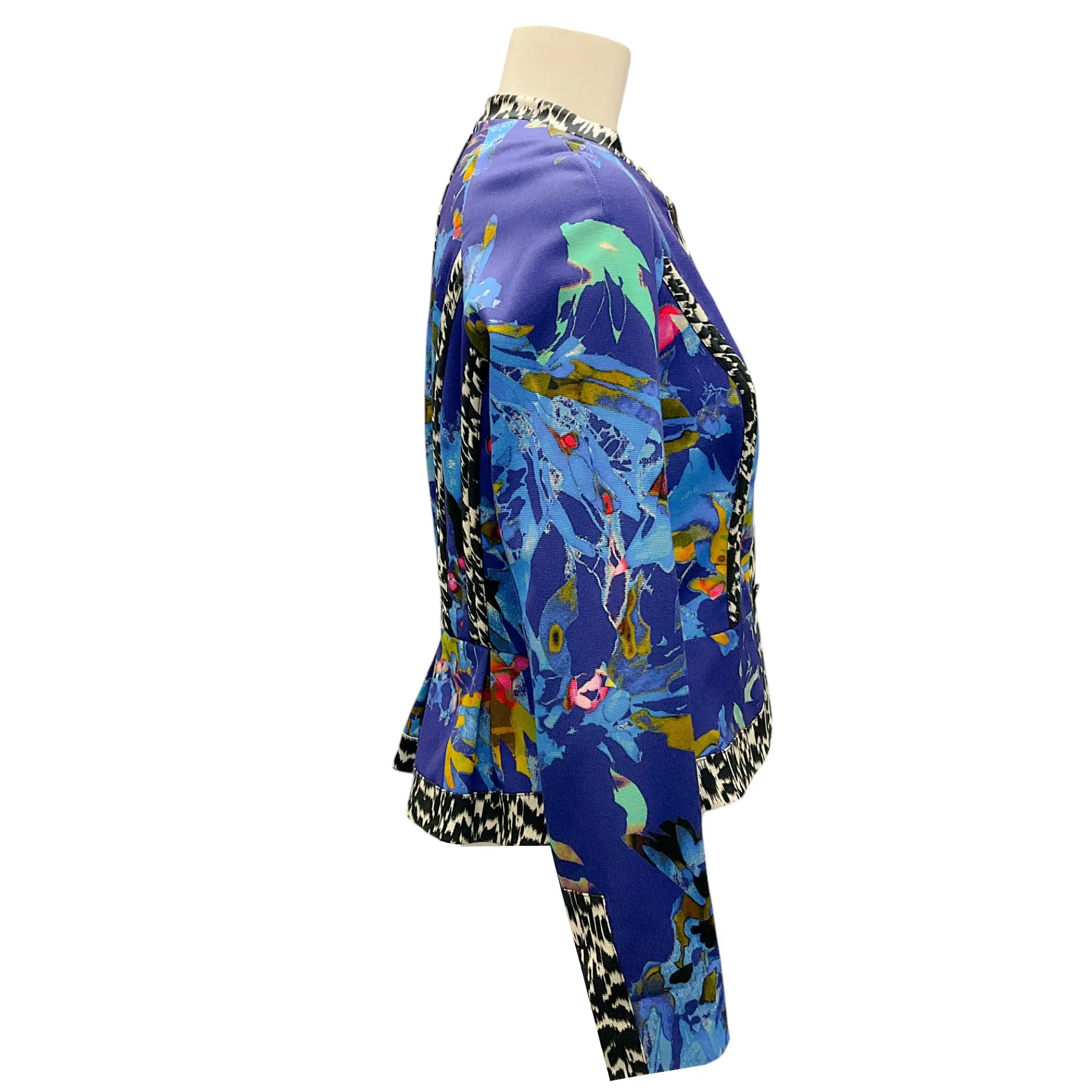 Etro Blue Multi Printed Button-front Jacket