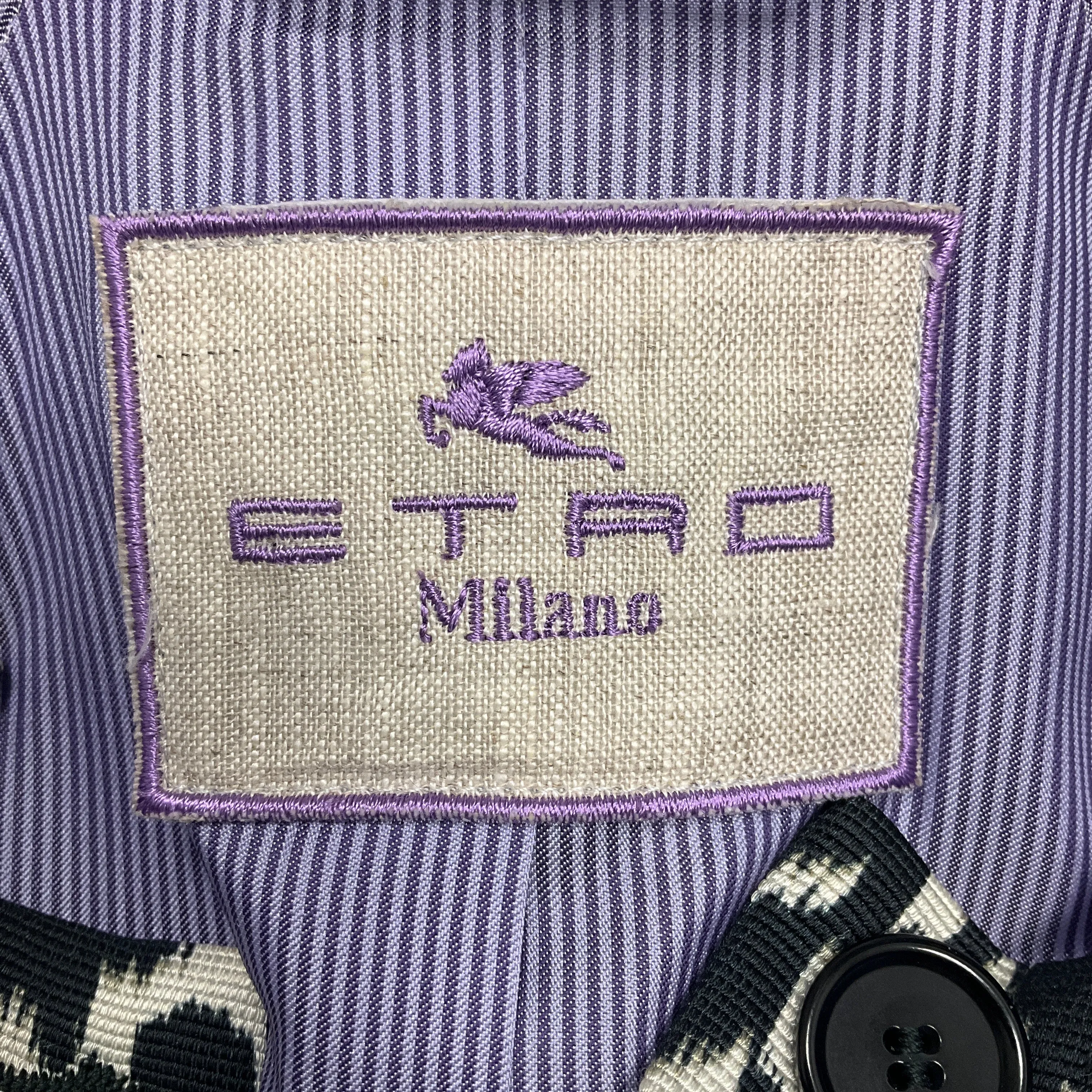Etro Blue Multi Printed Button-front Jacket