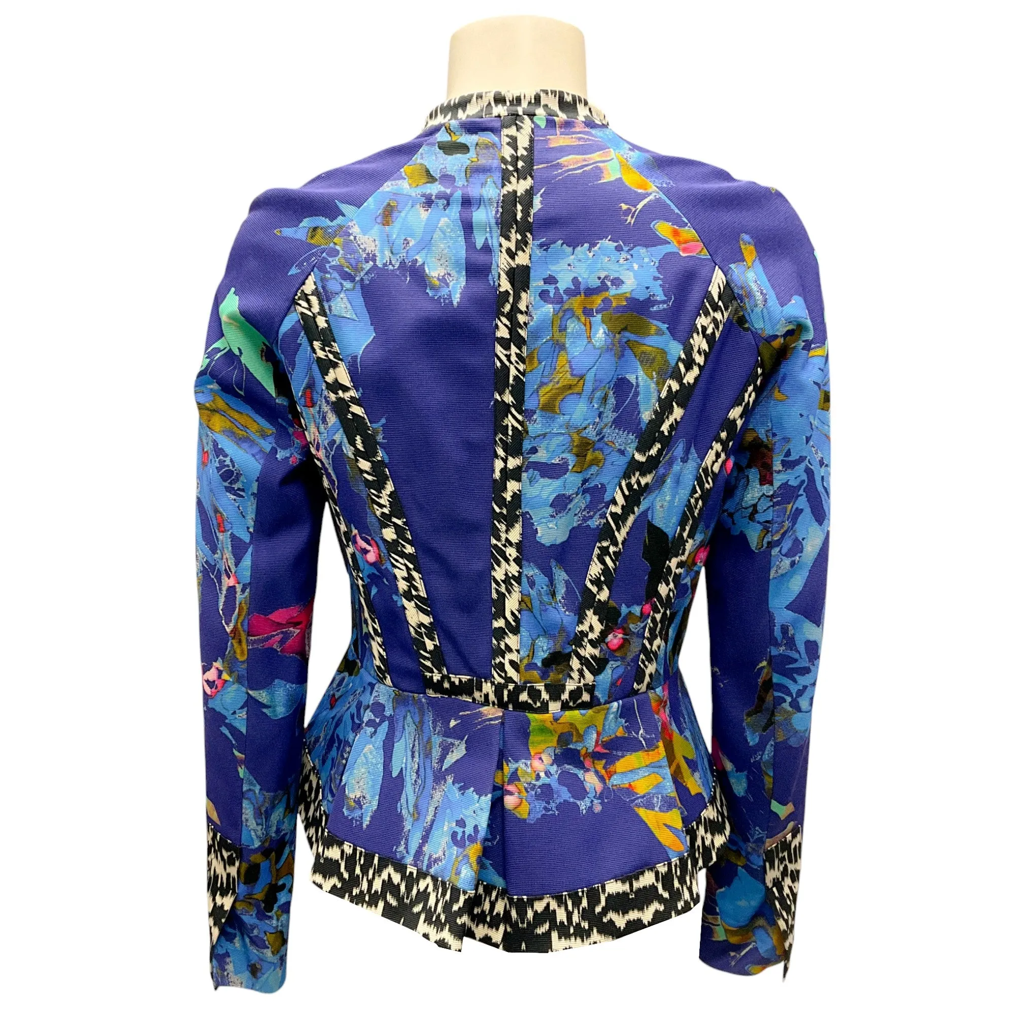 Etro Blue Multi Printed Button-front Jacket