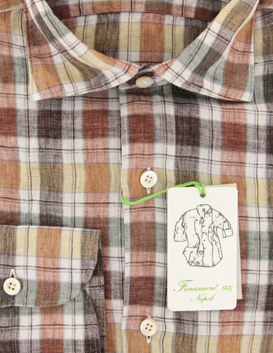 Finamore Napoli Brown Shirt - Extra Slim
