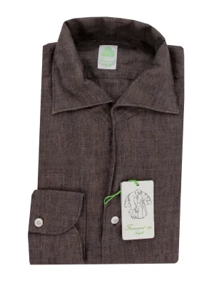 Finamore Napoli Brown Shirt - Extra Slim