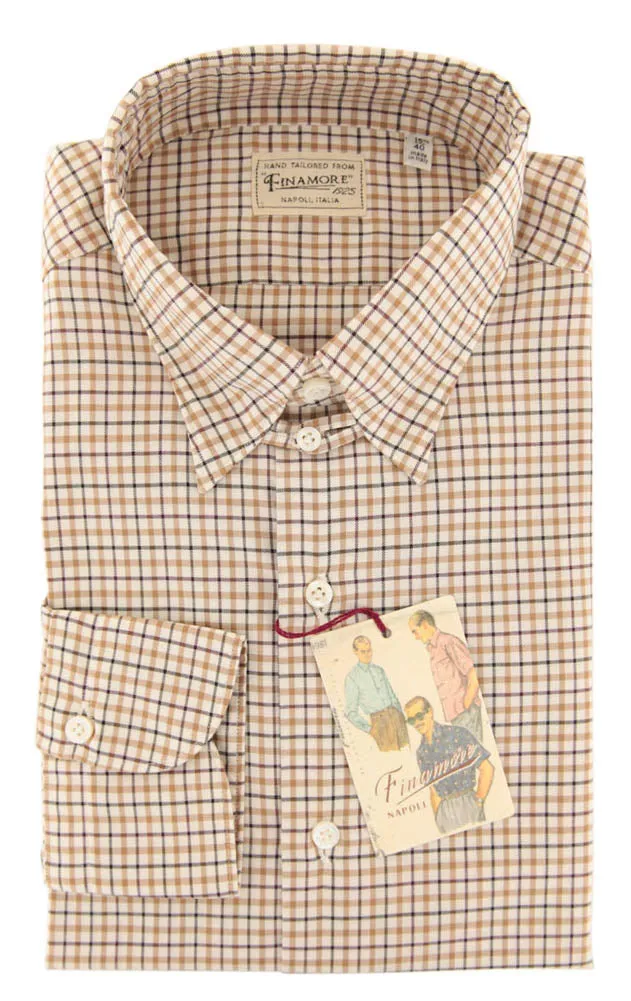 Finamore Napoli Brown Shirt - Extra Slim