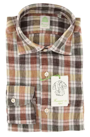 Finamore Napoli Brown Shirt - Extra Slim