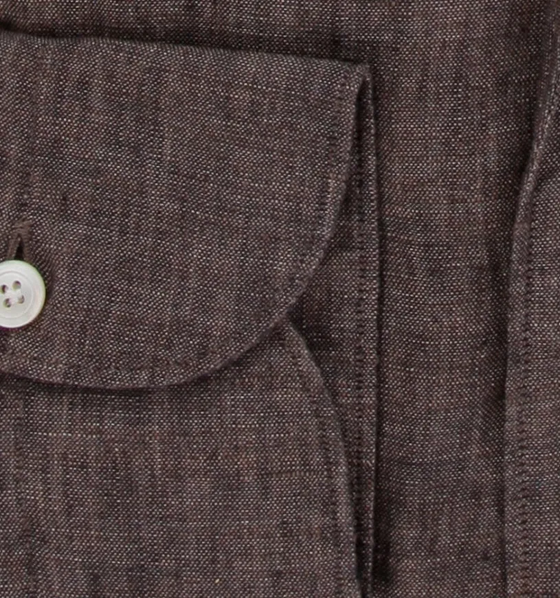 Finamore Napoli Brown Shirt - Extra Slim