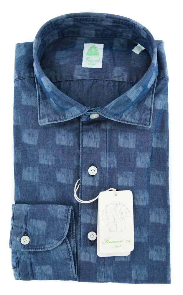 Finamore Napoli Denim Blue Shirt - Extra Slim - 15.75 US / 40 EU