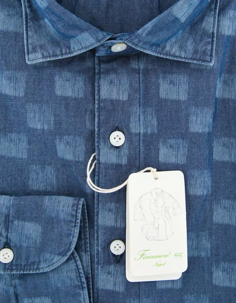 Finamore Napoli Denim Blue Shirt - Extra Slim - 15.75 US / 40 EU