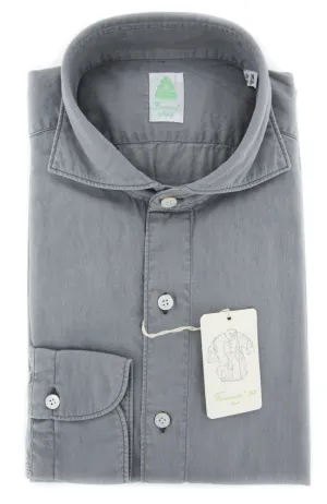 Finamore Napoli Gray Shirt - Extra Slim - 15 US / 38 EU