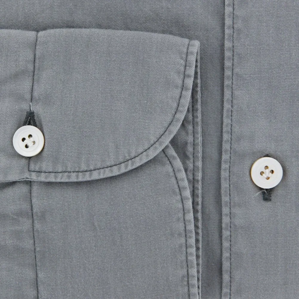 Finamore Napoli Gray Shirt - Extra Slim - 15 US / 38 EU