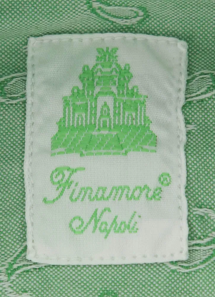 Finamore Napoli Green Shirt - Extra Slim - 15.75 US / 40 EU