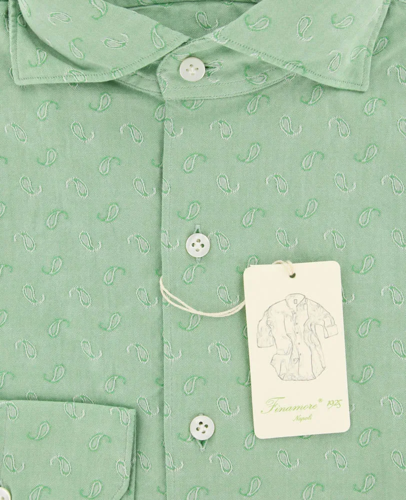 Finamore Napoli Green Shirt - Extra Slim - 15.75 US / 40 EU
