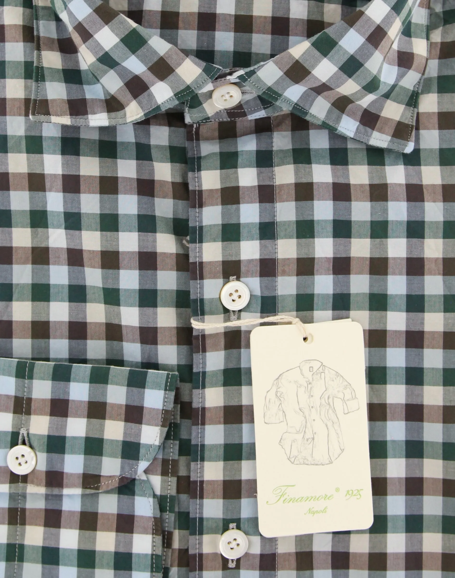 Finamore Napoli Green Shirt - Extra Slim