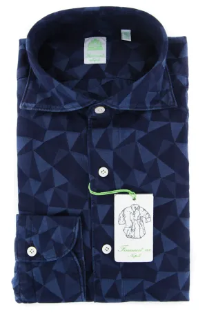 Finamore Napoli Navy Blue Shirt - Extra Slim