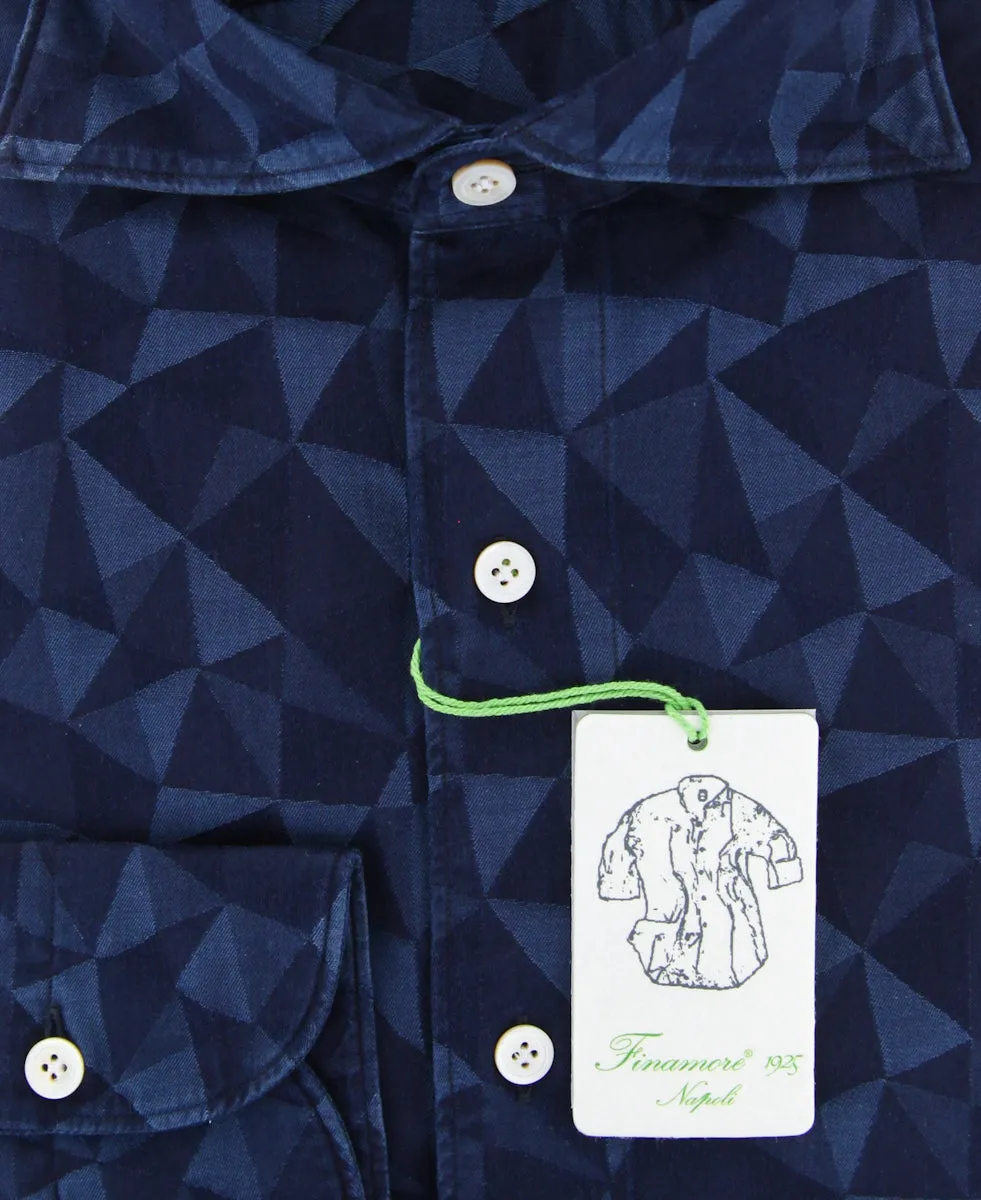 Finamore Napoli Navy Blue Shirt - Extra Slim