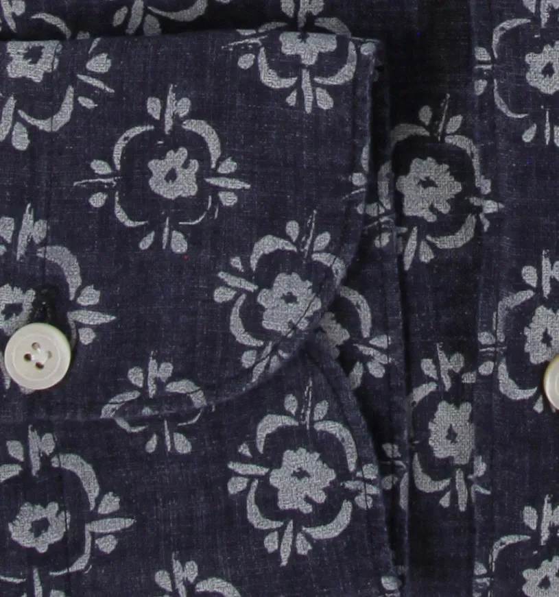 Finamore Napoli Navy Blue Shirt - Extra Slim