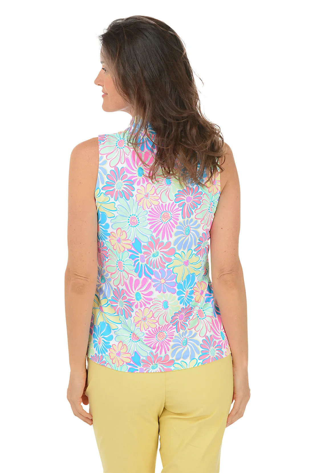 Flower Power Cooling UPF50  Sleeveless Zip Top