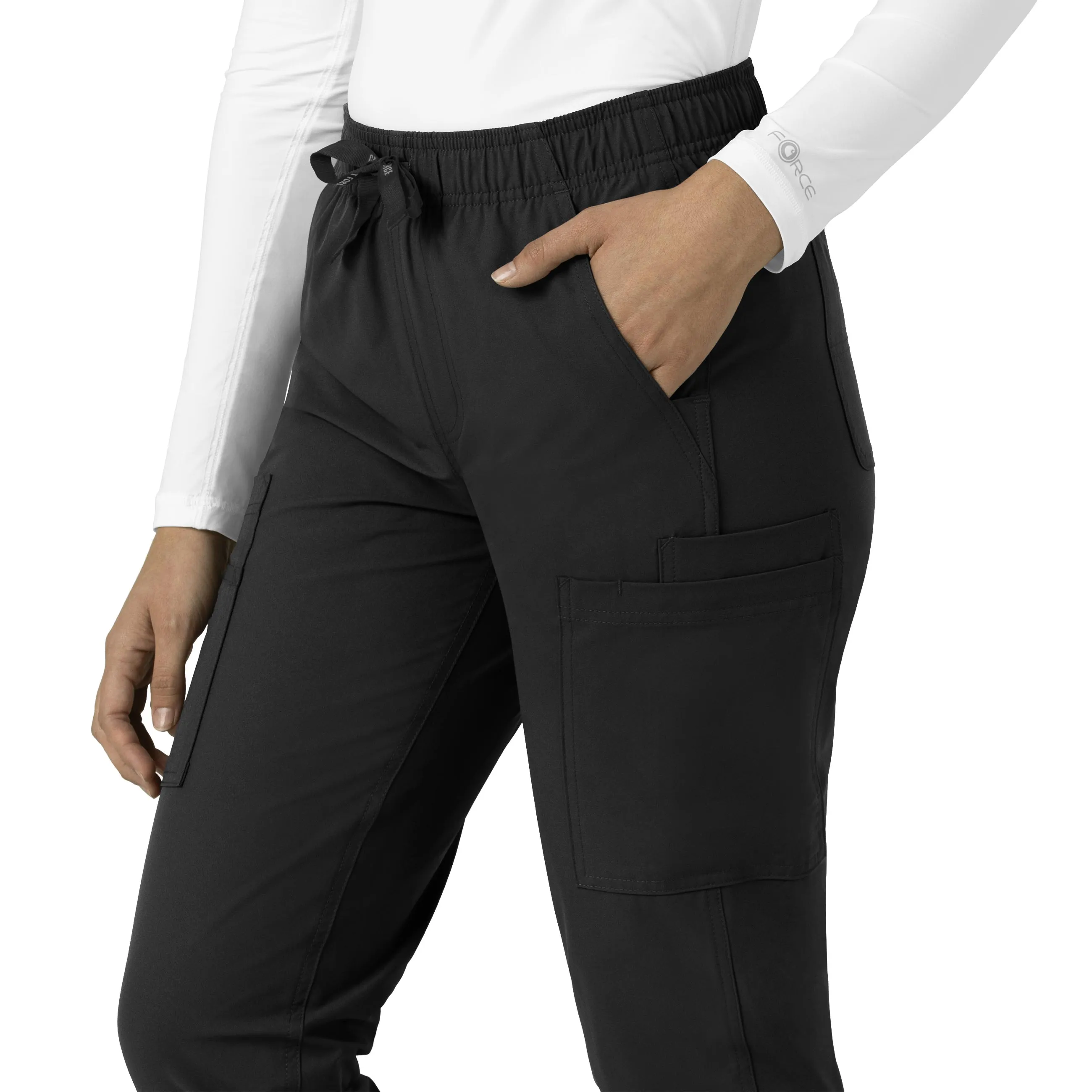 Force Essentials C51213 Straight Leg Scrub Pants Black
