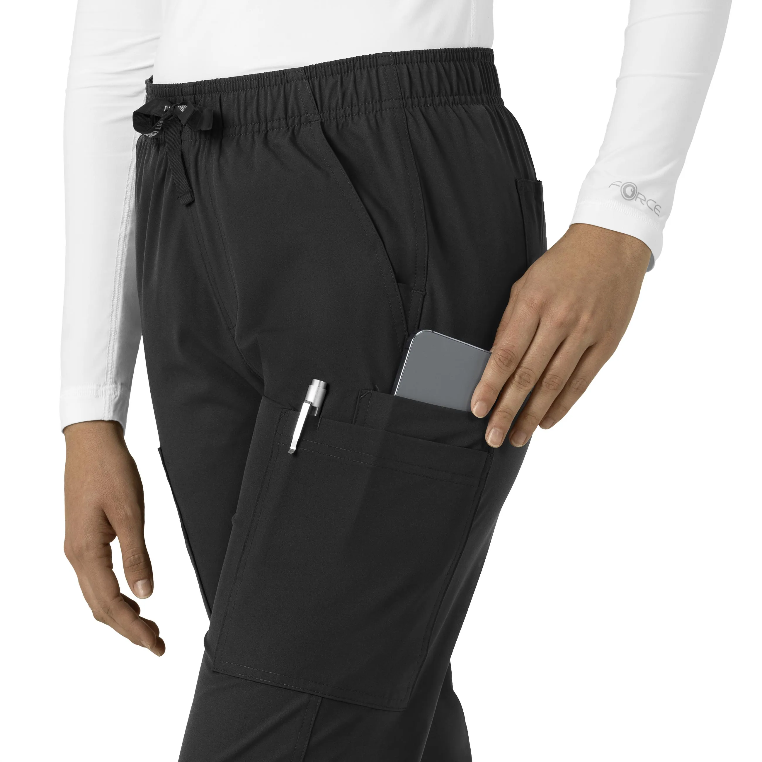 Force Essentials C51213 Straight Leg Scrub Pants Black