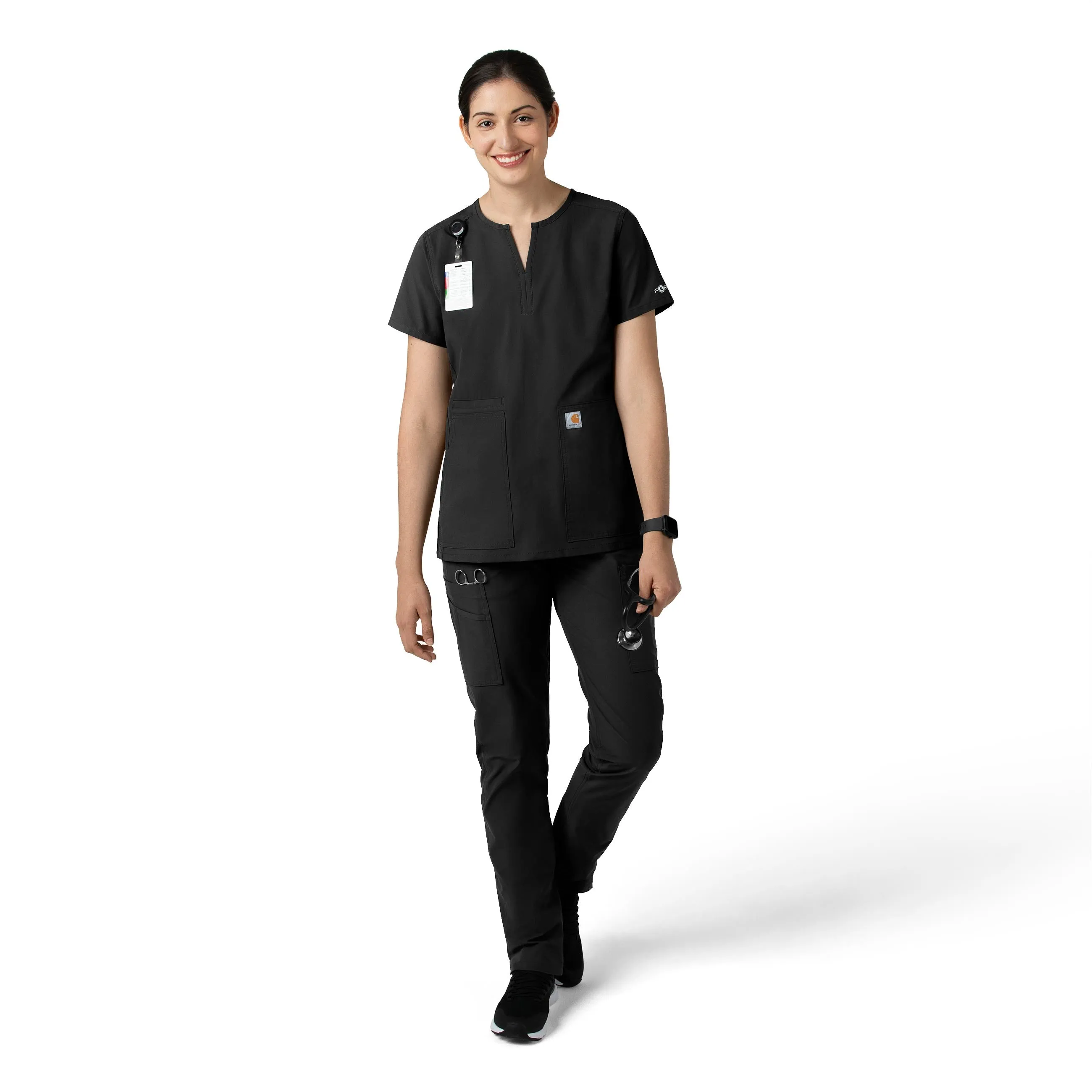 Force Essentials C51213 Straight Leg Scrub Pants Black