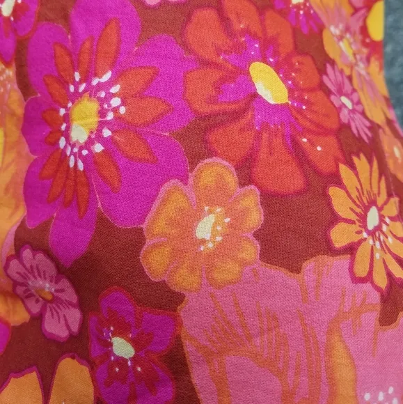 Free People Palo Duro Shorts High Rise Relaxed Fit Retro Neon Floral Cotton Sm