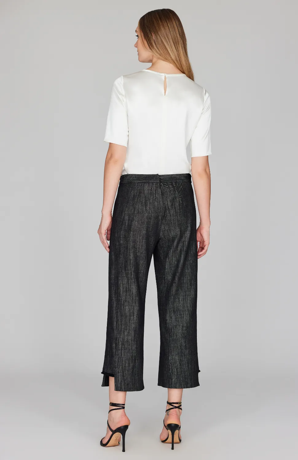 Fringed Denim Straight Pant w/ Step Hem