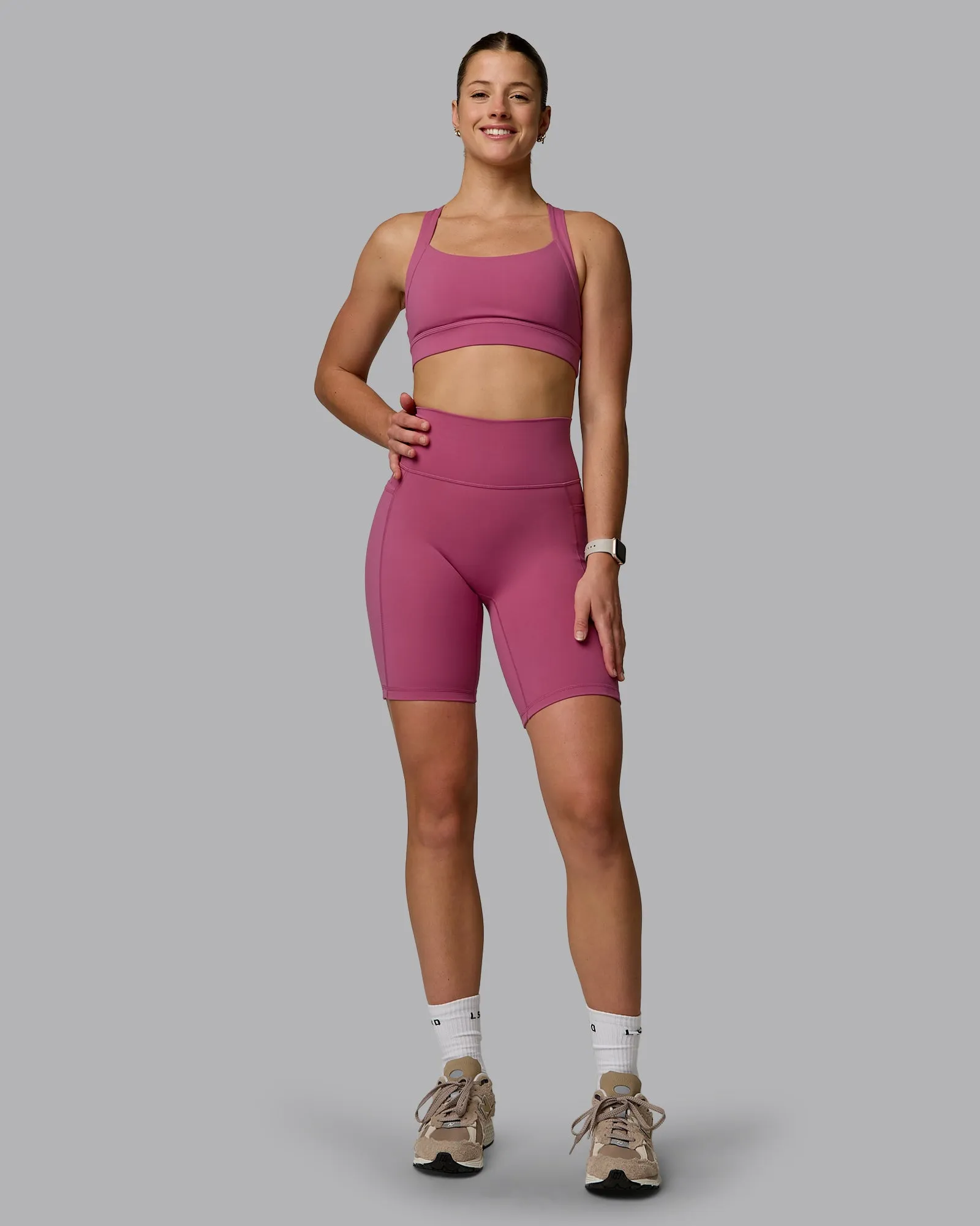 Fusion Bike Short With Pockets - Mauve Haze