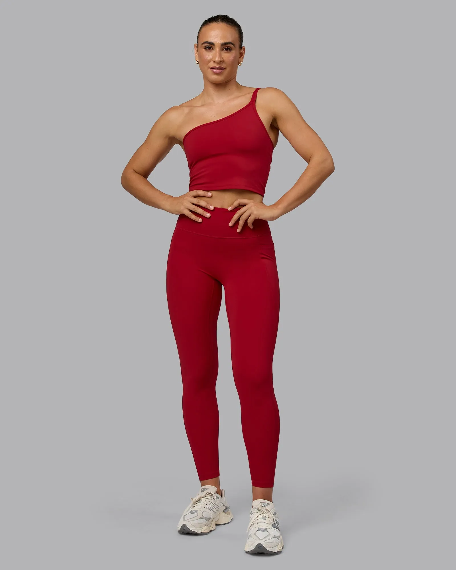 Fusion Full Length Tights with Pockets - Cherry Red