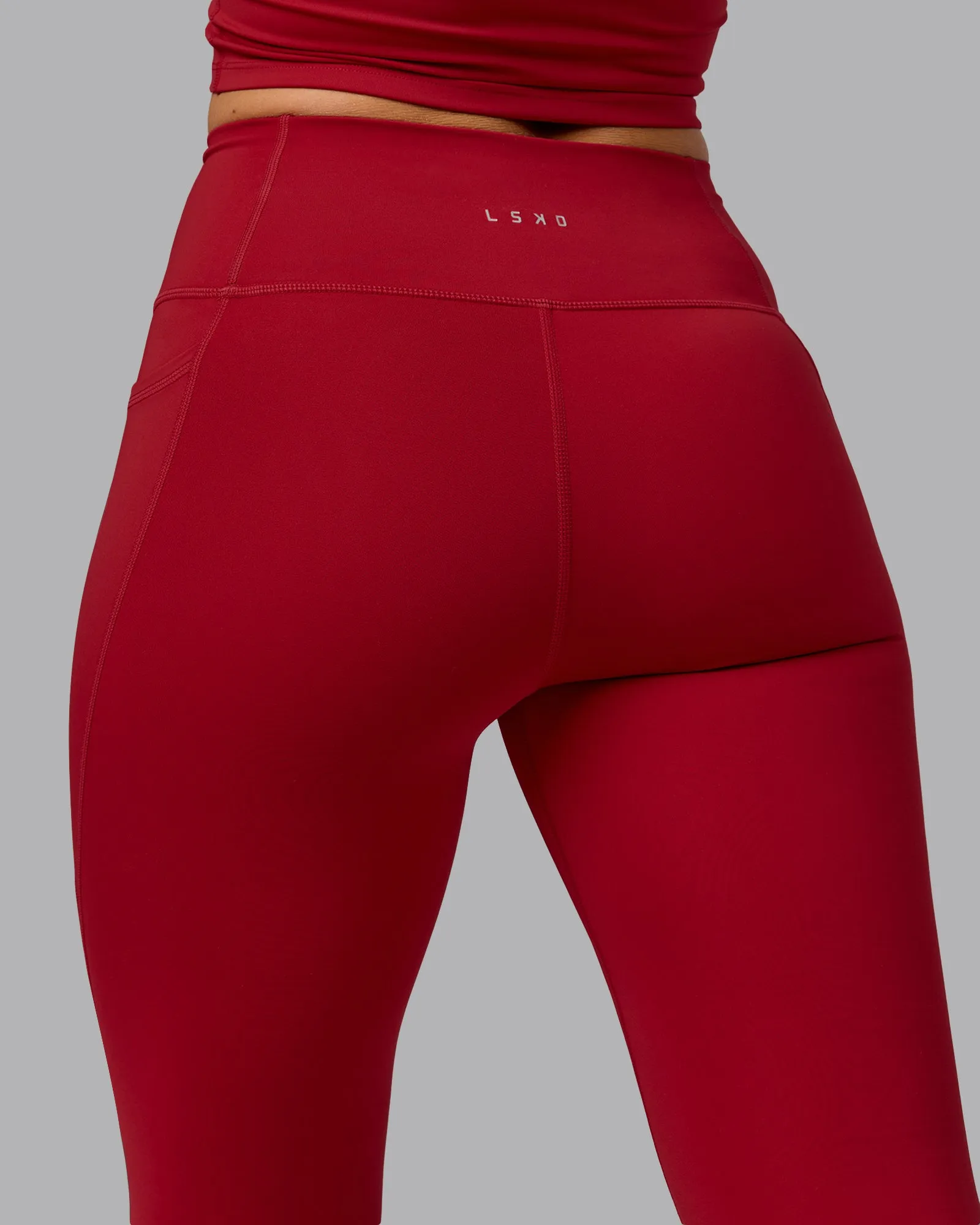 Fusion Full Length Tights with Pockets - Cherry Red