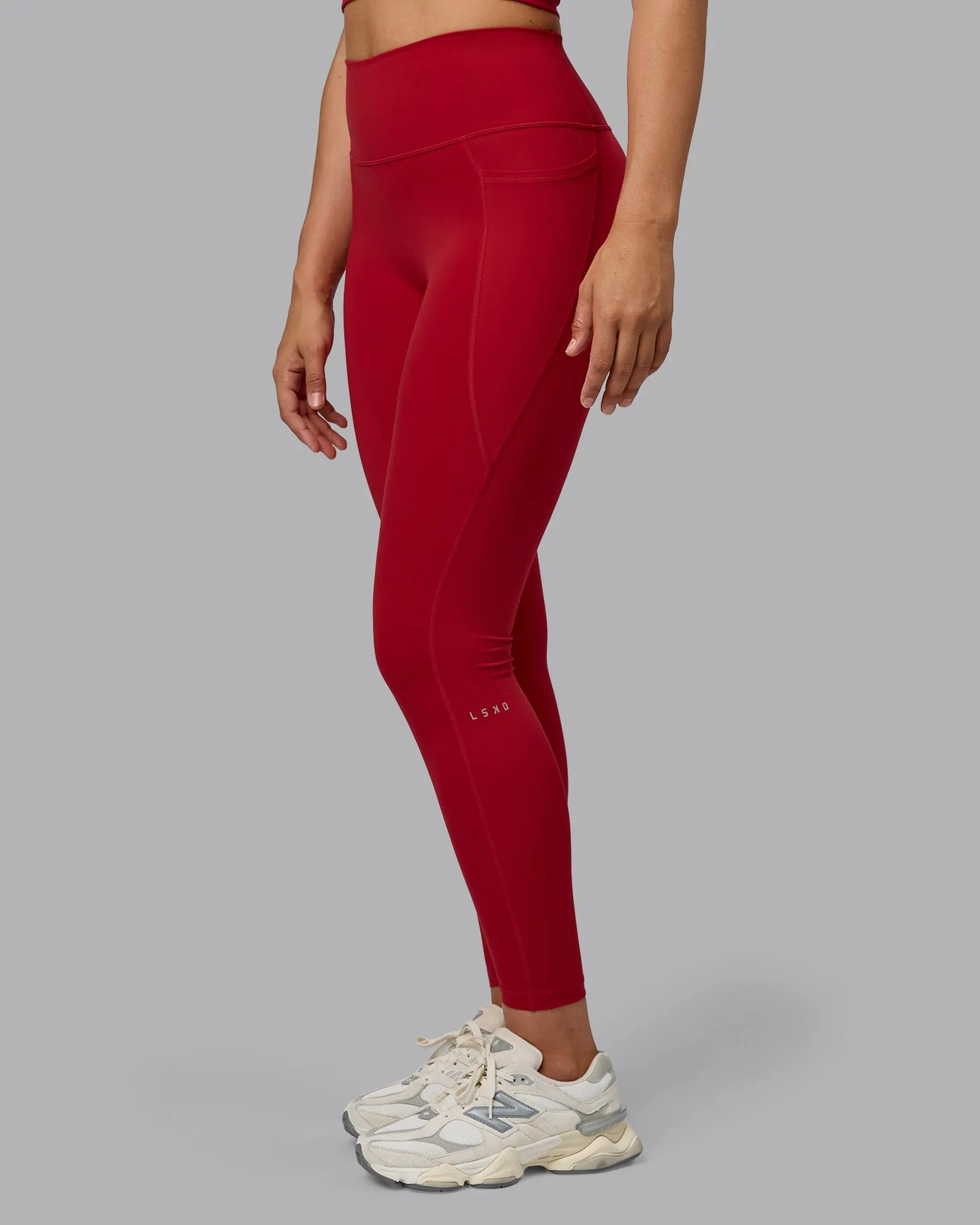 Fusion Full Length Tights with Pockets - Cherry Red