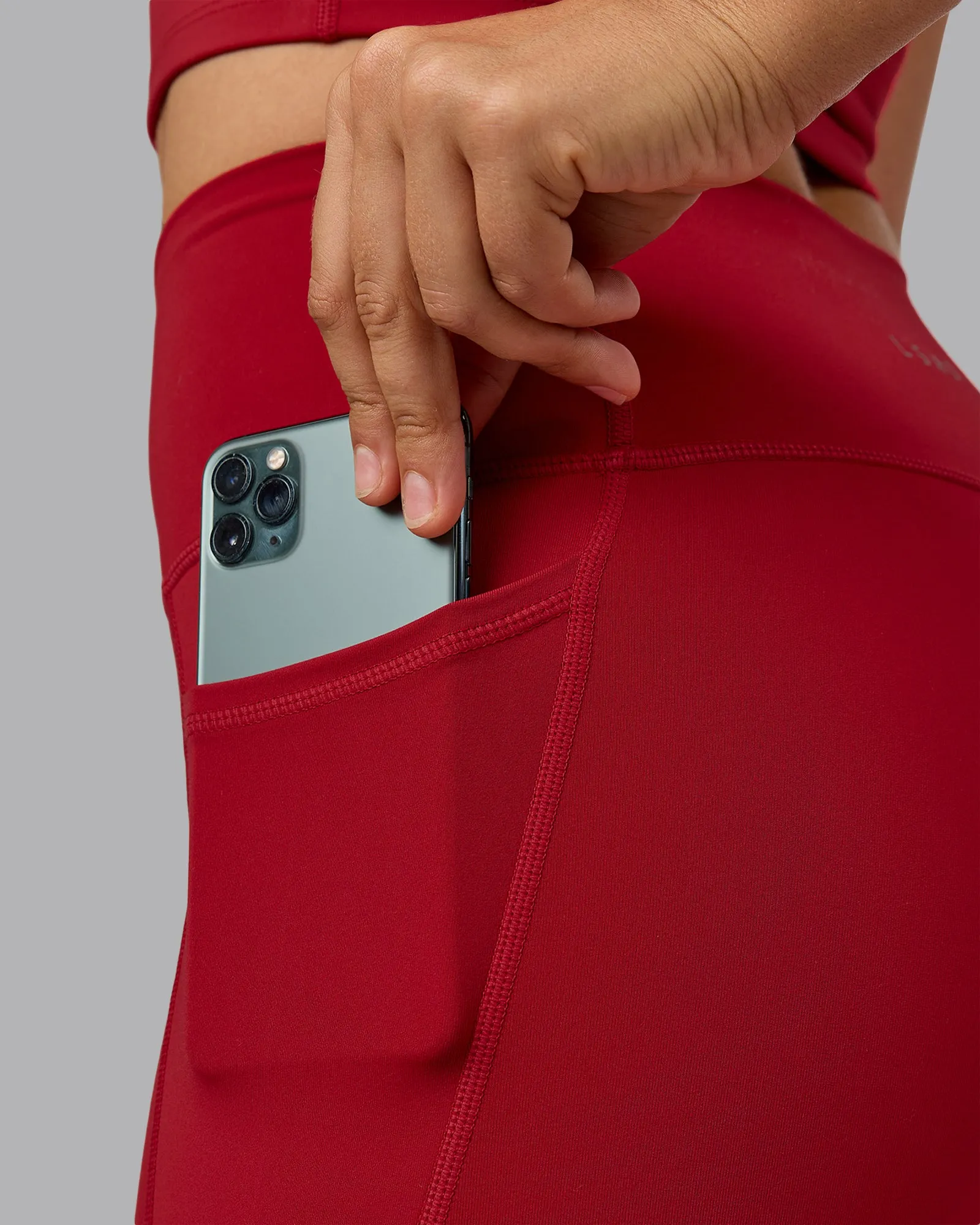 Fusion Full Length Tights with Pockets - Cherry Red