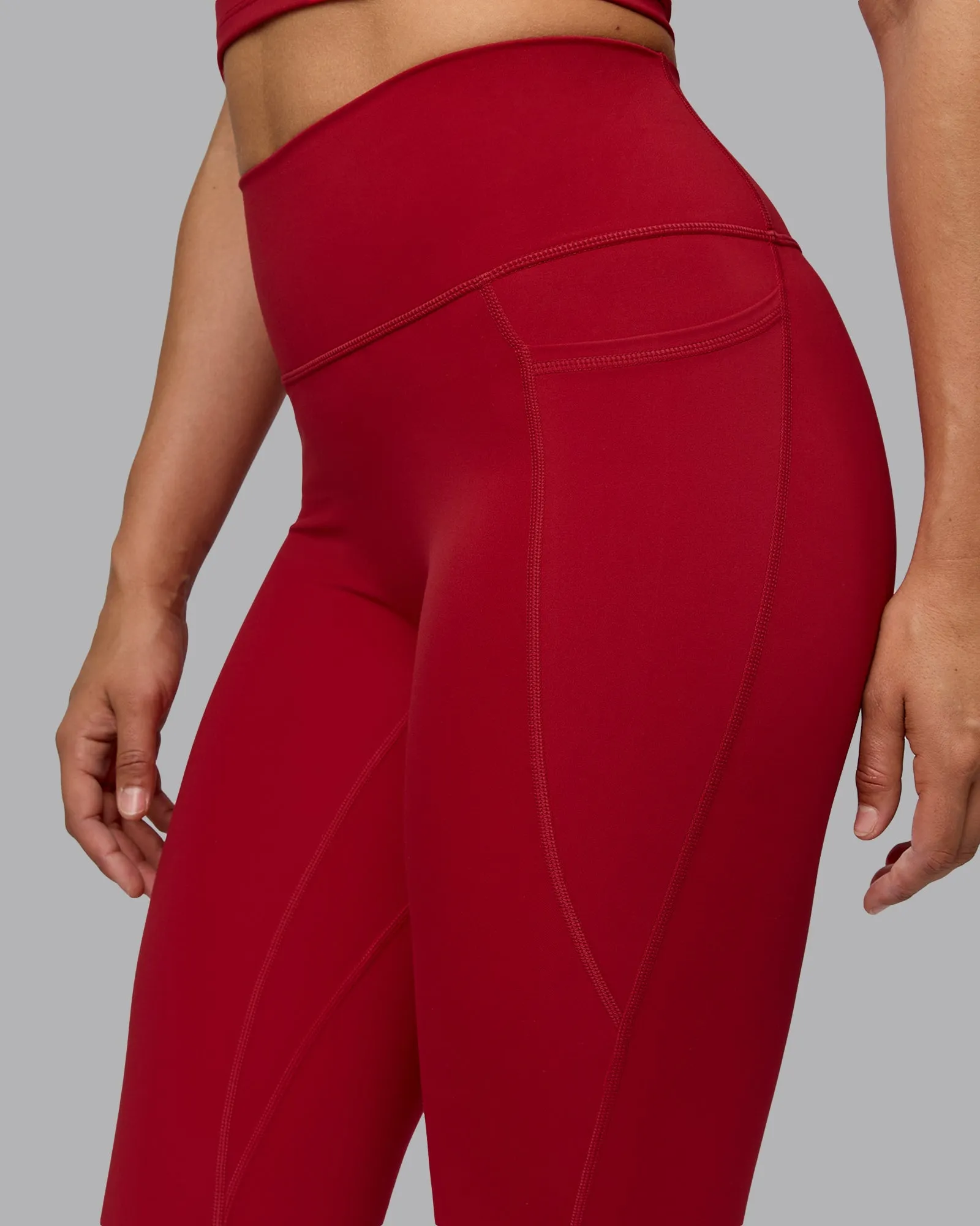 Fusion Full Length Tights with Pockets - Cherry Red