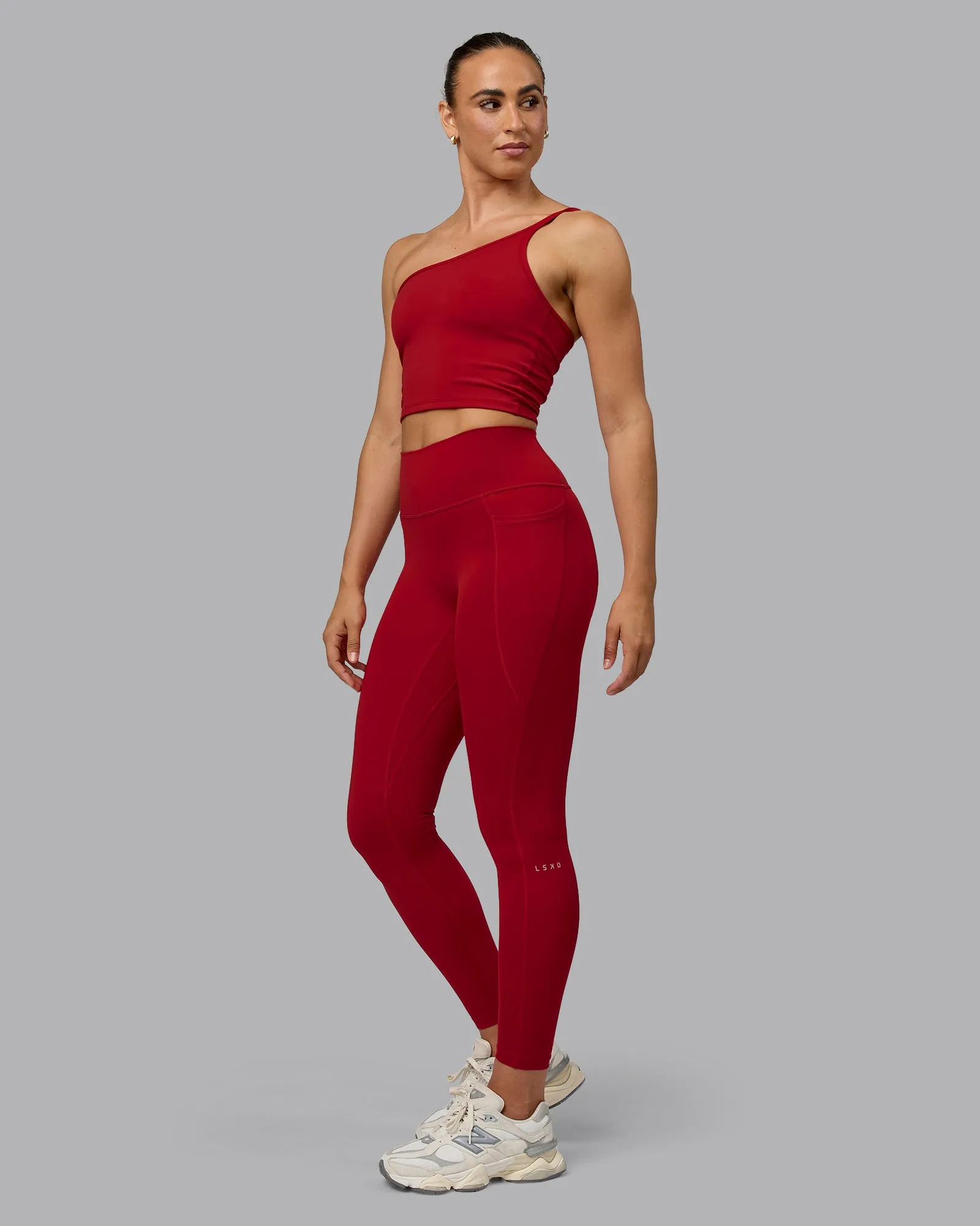 Fusion Full Length Tights with Pockets - Cherry Red